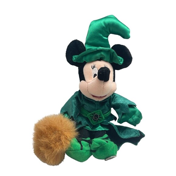 Walt Disney World Halloween 2001 Minnie Witch Broom Plush 9” Stuffed Animal Toy - Picture 1 of 16